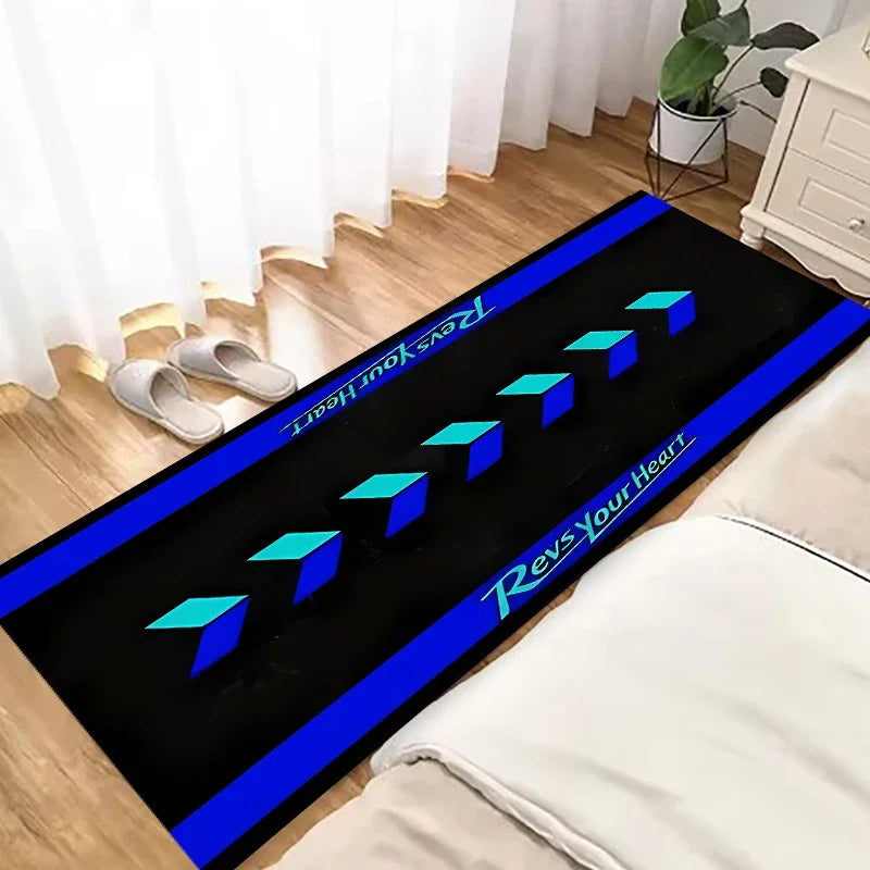 Alfombra larga de coche de carreras VIKAMA, antideslizante, reducción de ruido, decoración del hogar, alfombrilla de exhibición de motocicleta, alfombrilla de suelo de garaje, alfombra de noche