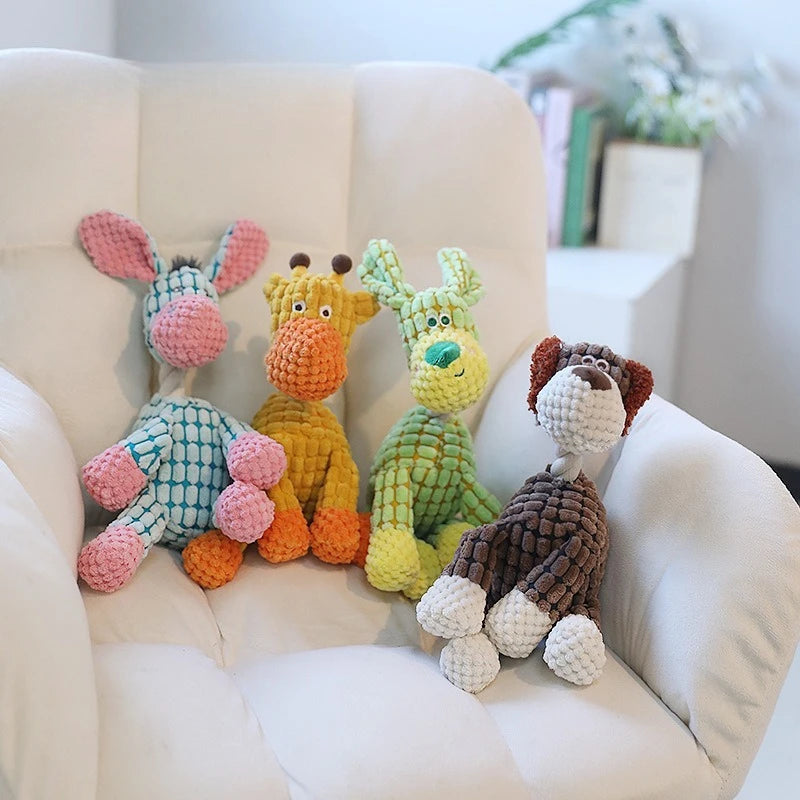 Bonitos juguetes para perros pequeños y grandes, juguetes de peluche chirriantes para perros, juguetes masticables para cachorros, juguetes resistentes a las mordeduras para mascotas, chirriador