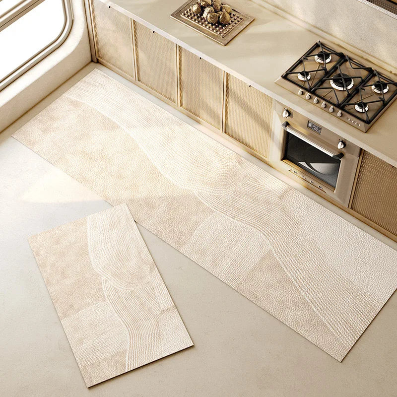 VIKAMA1/2PCS Tapete japonés de barro de diatomeas de viento simple, absorbente, de secado rápido, tapete de cocina largo, alfombrilla antideslizante para pies de inodoro y baño