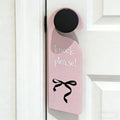 1pc Pink Bow Acrylic Hanging Sign with "Please Knock" Design,Durable Indoor/Outdoor Door Decor for Girls' Room, University Dorms