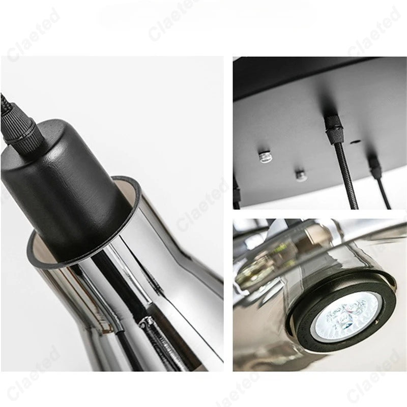 Lustre LED minimaliste moderne européen en verre pour bar, restaurant, salon, café, chambre à coucher, éclairage décoratif