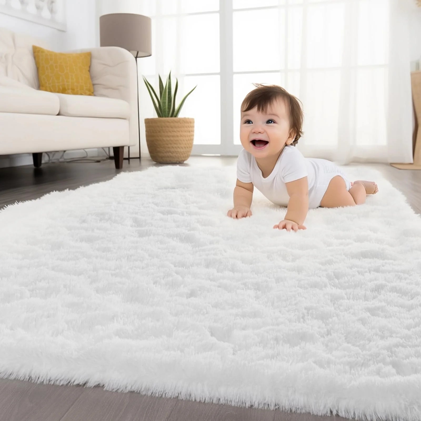 Alfombra para sala de estar VIKAMA, alfombrilla de felpa suave y esponjosa para dormitorio, sala de juegos de guardería, dormitorio, decoración del hogar