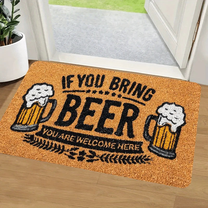 VIKAMA Alfombra de bienvenida para amantes de la cerveza para sala de estar, dormitorio, felpudo de entrada, suave, cómodo, alfombra agradable para la piel, decoración del hogar