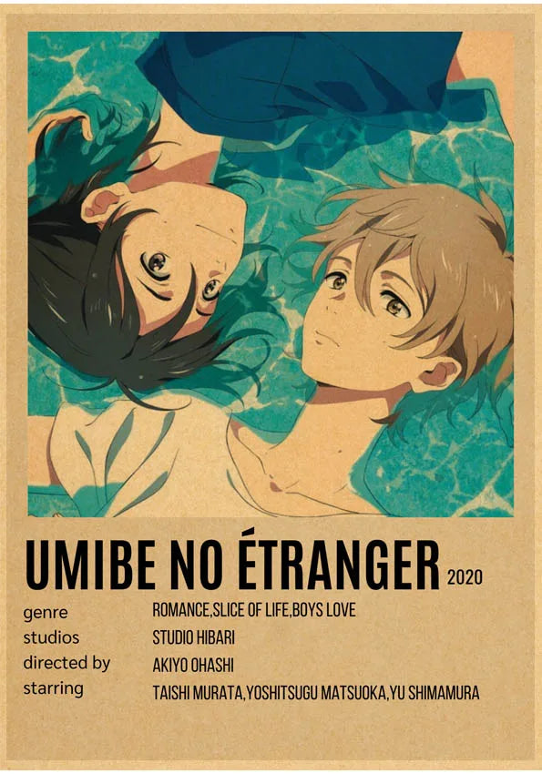 Umibe No Etranger Póster Anime Arte de Pared PÓSTER RETRO vintage papel kraft Pinturas Impresiones Imagen Para Niños Decoración Habitación Hogar Regalo