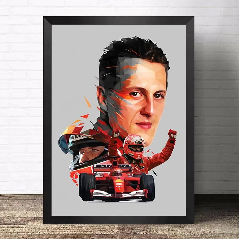 F1 World Champion Racer Ayrton Senna Graffiti Racing Formula 1 Poster Decorative Paintings Canvas Wall Art Pictures Home Decor