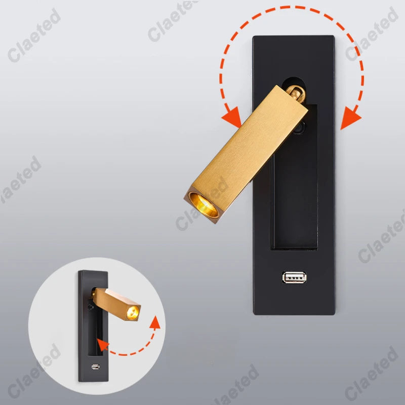 Applique murale LED moderne 110V 220V LED 3W Spot Applique Murale pour Chevet Chambre Salon Salle à manger Veilleuses
