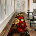 Alfombra de lujo clásica con diseño floral en oro, cómoda, antideslizante, fácil de limpiar, perfecta para el hogar o casa de vacaciones.
