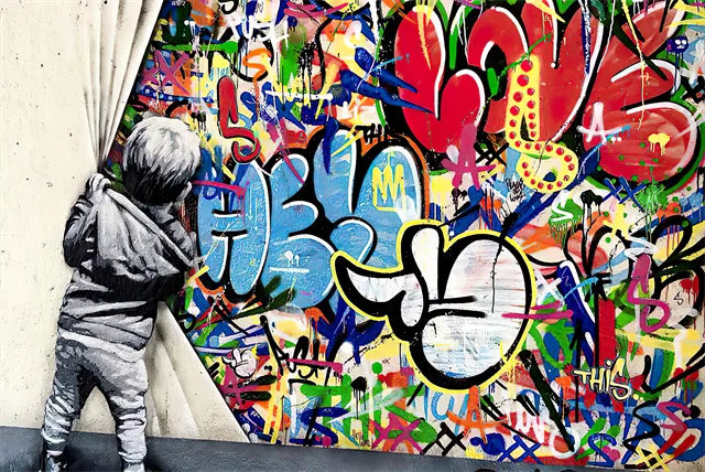 Banksy Street Art Canvas Paintings Sneakers Mouth Ballon Girl Graffiti Pop Art Posters Prints Cuadros Wall Art Home Decoration