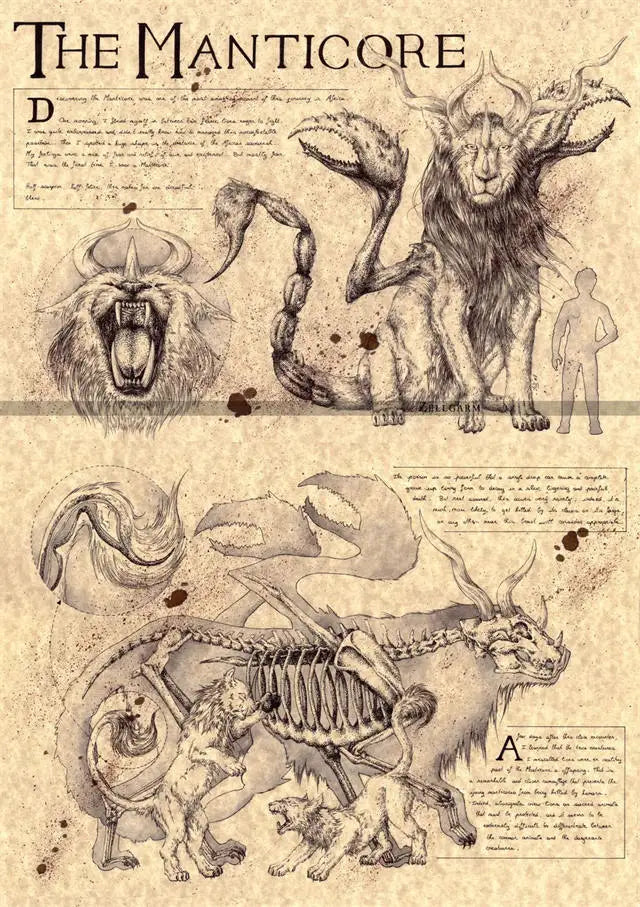 Póster de Unicornio Vintage con Estética Animal, Arte de Pared de Dementor y Dragón, Decoración de Monstruos Mágicos para Halloween, Brujas, Cocina o Habitación