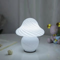 Mushroom LED Table Lamp American Medieval Mushroom Lamp Vintage Striped Glass Table Lamp Retro Bedside Bedroom Atmosphere Light
