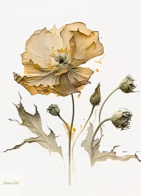 Classic, Vintage, Wall Art, Gold Black Roses Sunflowers, HD Canvas Printed Poster, Home Living Room Bedroom Decoration