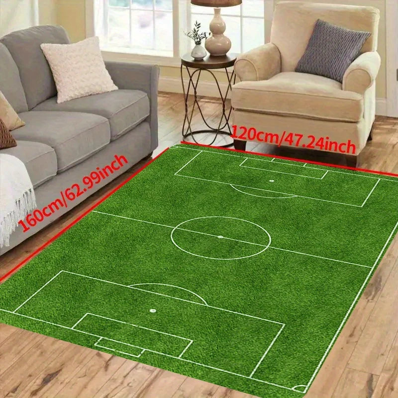 Alfombra de área de campo de fútbol VIKAMA, alfombra suave antideslizante para juegos de campo deportivo, alfombra de piso antideslizante para sala de estar, dormitorio, decoración del hogar