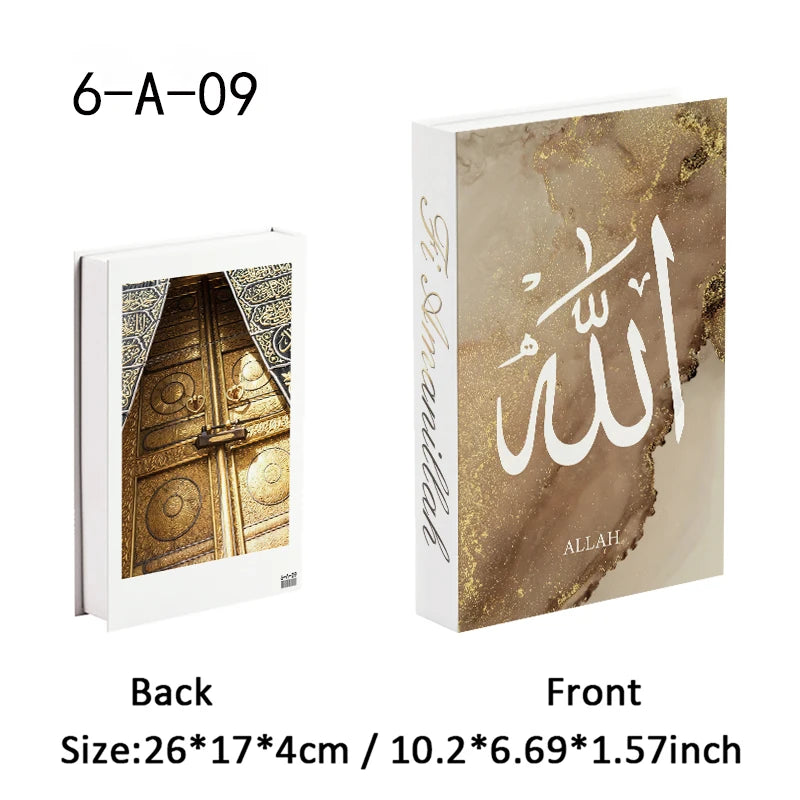 Islamic Decorative Books Kaaba Mosque Luxury Fake Book Storage Box Interior Decoration Coffee Table Bedroom Ornaments Room Decor