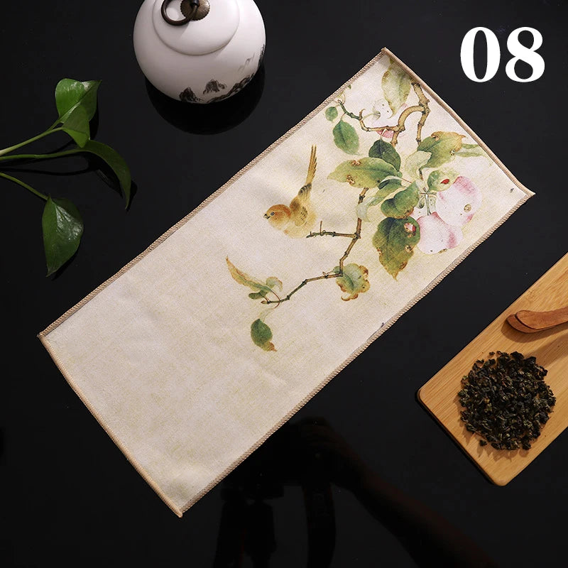 1pc Chinese Painted Thick Tea Towel Super Absorbent Table Mats Suede Professional Rag Tea Mat Napkin High-end Tea Accessories