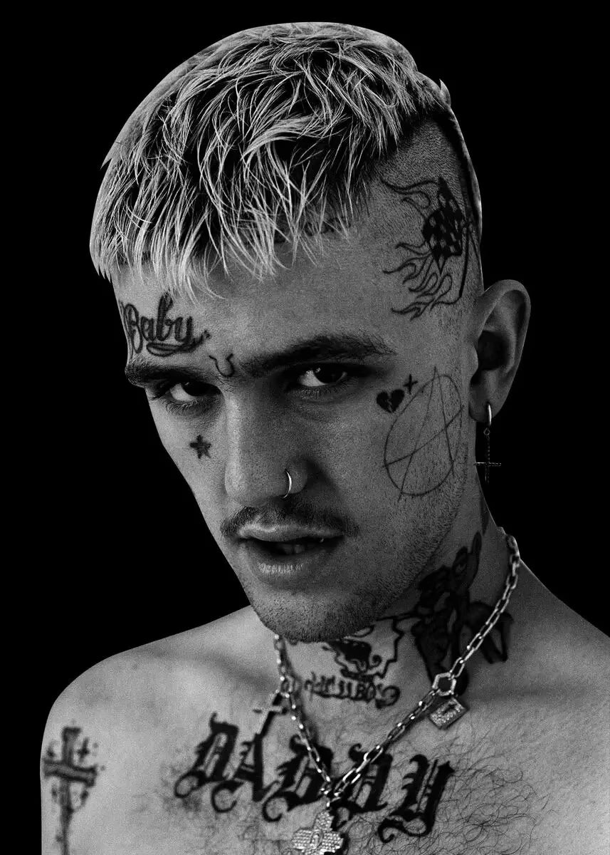 Lil Peep Retro Poster - Vintage Black & White Canvas Wall Art for Hip Hop Fans, Room Decor Aesthetic