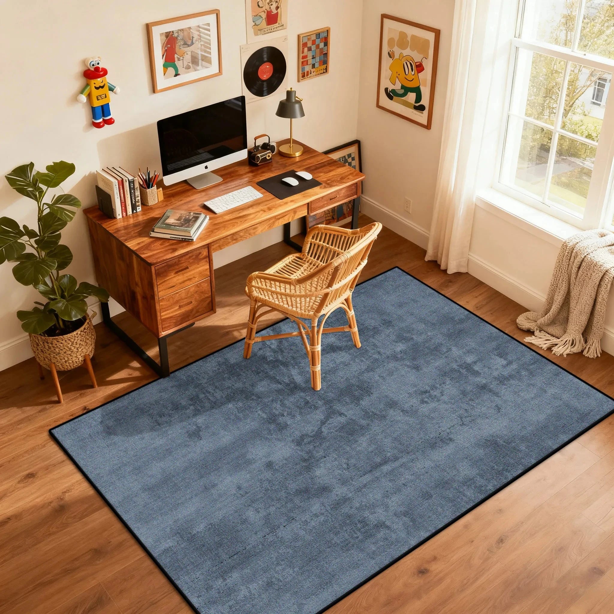 Alfombra de lujo para dormitorio VIKAMA, alfombra para sala de estar, cojín antideslizante y fácil de limpiar para silla de escritorio de oficina, decoración del hogar