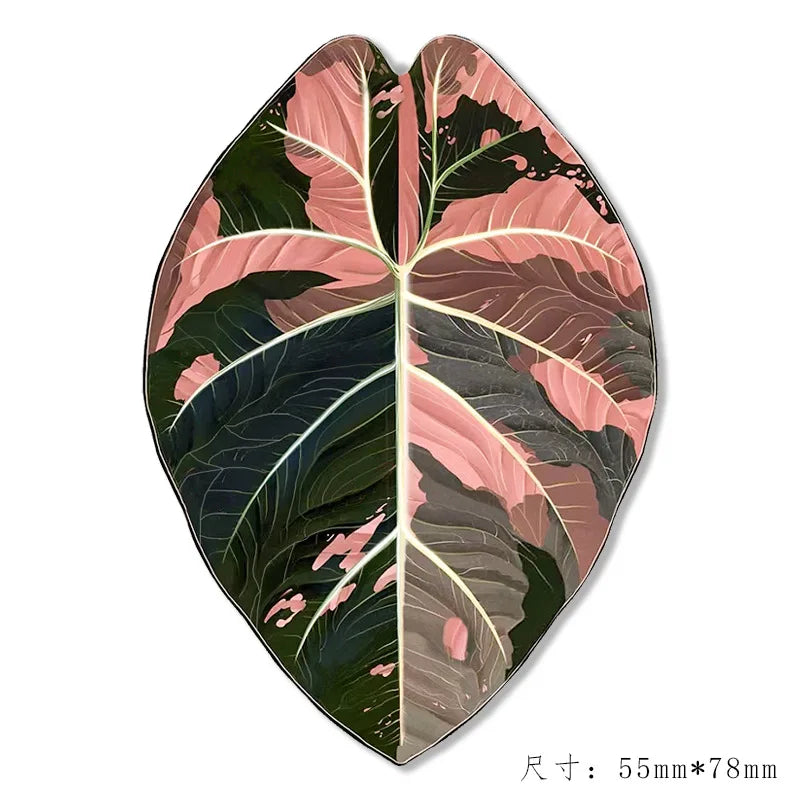 Pegatina magnética de nevera con forma de seta de planta simulada, regalo creativo, pegatina plana de nevera con forma de hoja simulada, decoración del hogar
