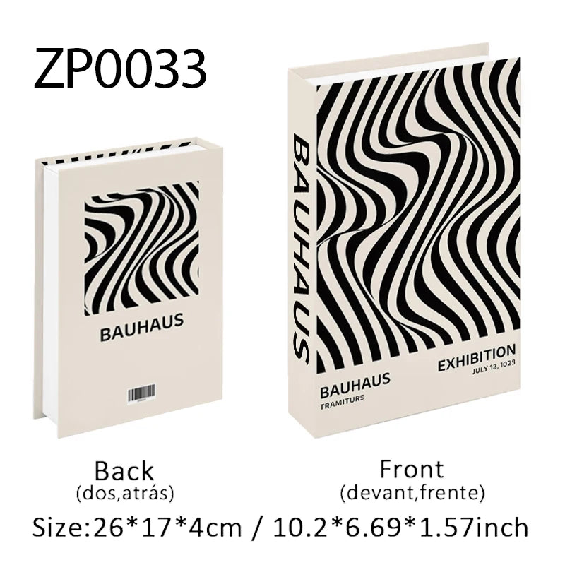 Abstract Bauhaus Luxury Decorative Books Boho Fake Book Storage Box Home Decor Coffee Table Shlef Bedroom Living Room Decoration