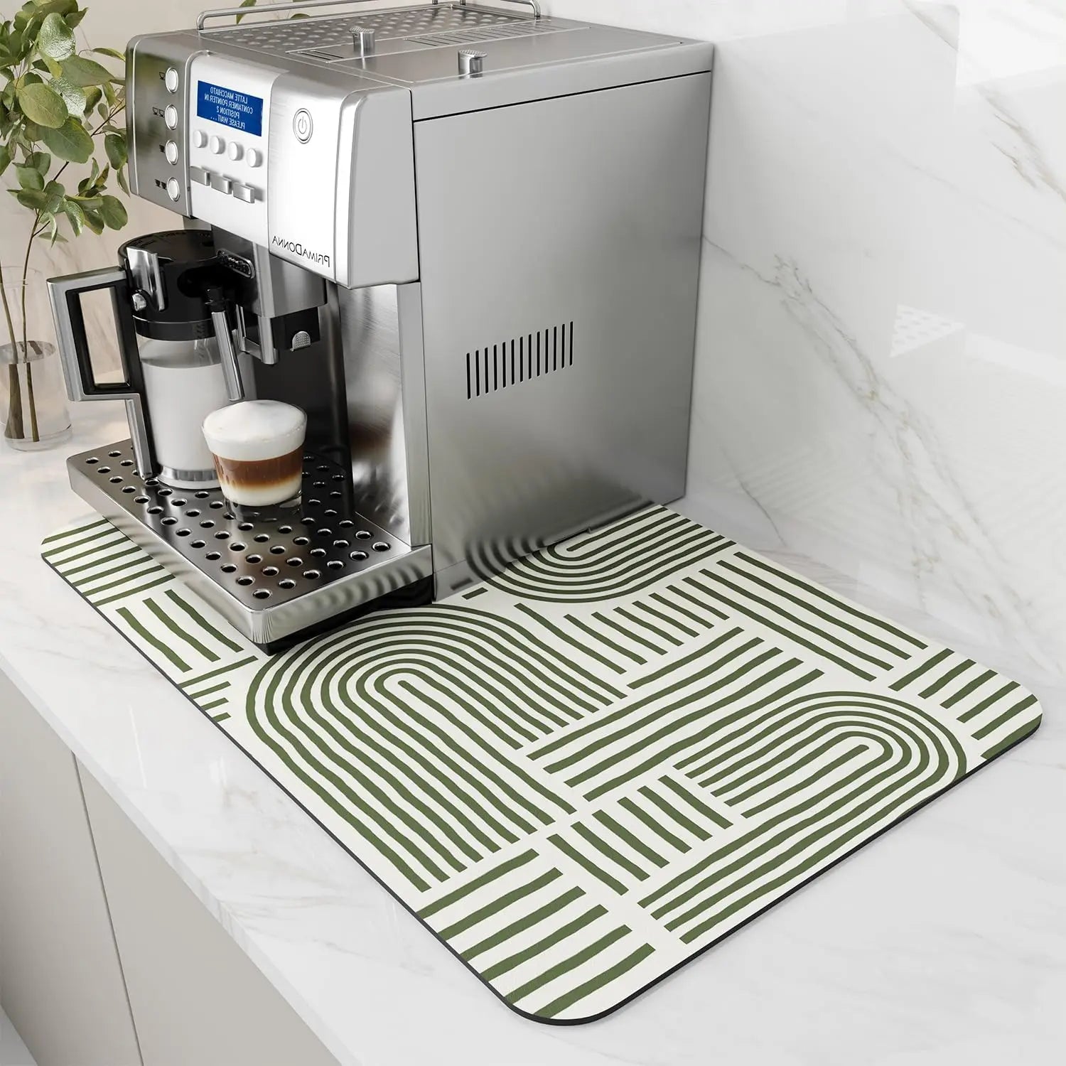 Alfombrilla para máquina de café VIKAMA, con reverso de goma, absorbente de agua, alfombrilla de secado de platos, alfombrilla de drenaje para encimera de cocina, decoración del hogar