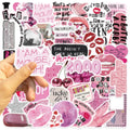 50PCS Cartoon Pink Y2K Graffiti Stickers Guitar Notebook Luggage DIY Waterproof Stationery Pen Holder Decorative Stickers