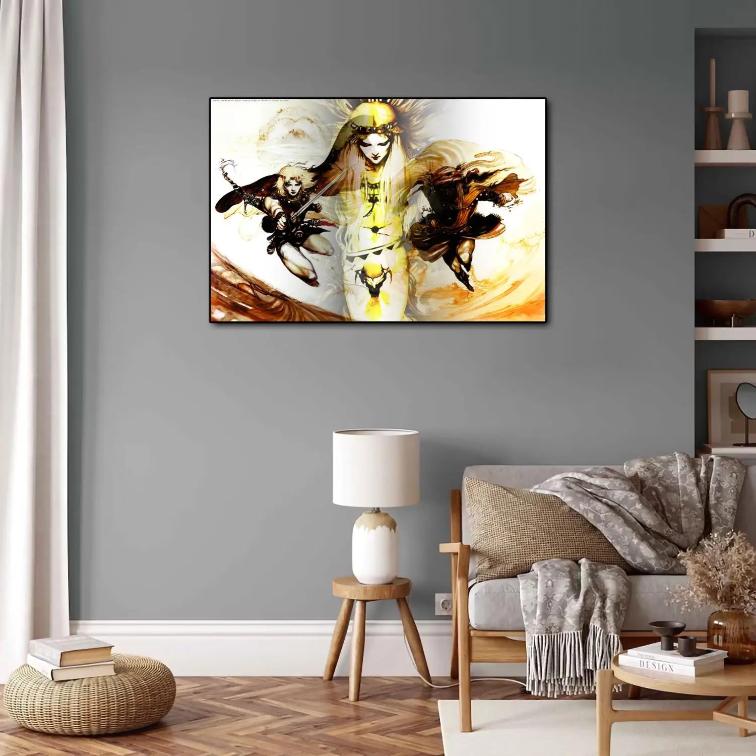 Póster de Yoshitaka Amano Final Fantasy Anime Videojuego Lienzo Arte y Cuadro Impreso Decoración Moderna de Dormitorio Familiar