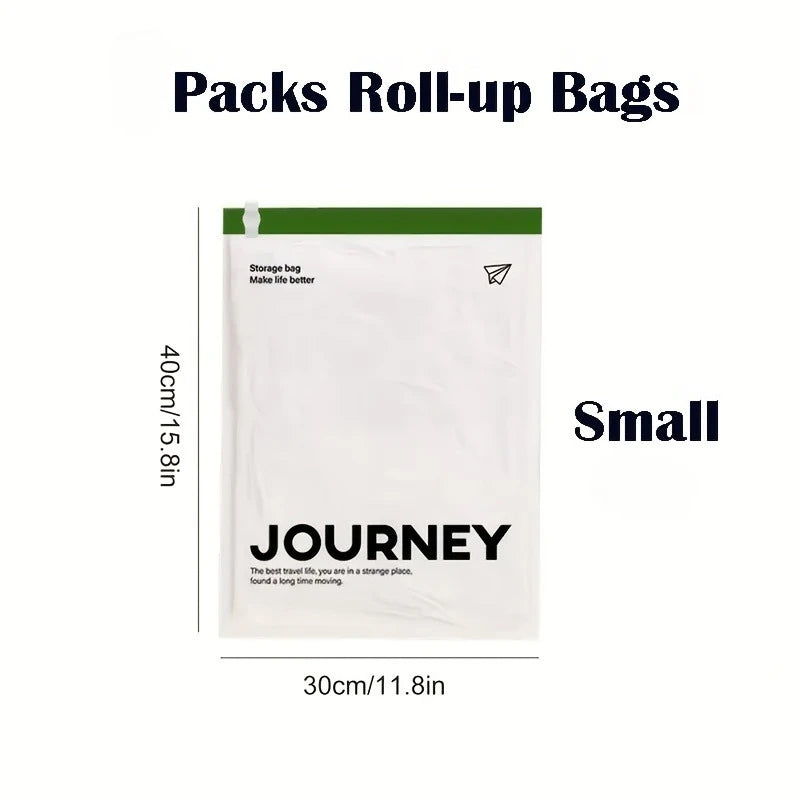 4-Pack Colorful Compression Bags! 3 Sizes, Space-Saving, Roll-Up Design. Waterproof, Durable for Trips & Outdoors