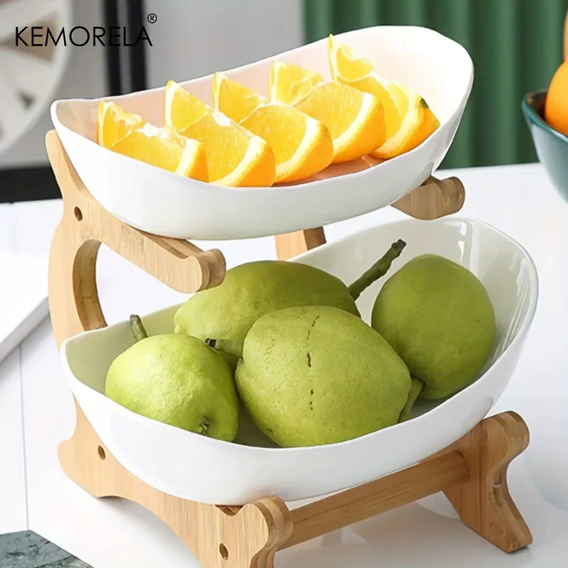Plato de fruta de 2/3 capas, para el hogar, sala de estar, plato de plástico para aperitivos, frutero creativo moderno, plato de dulces, soporte para tartas, ensaladera