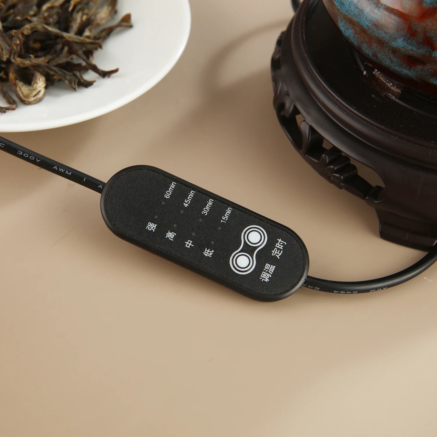 Quemador de Incienso Electrónico de Cerámica, Quemador de Aceites Esenciales, Calentador de Cera con Temporizador y Temperatura Ajustables, con Enchufe USB