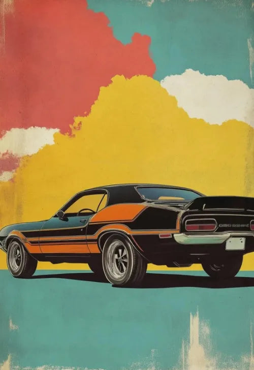 Retro Muscle Car 70s Auto Poster Classic German Car Poster Vintage Wall Art Unique Room Decoration Canvas Painting for Home Room