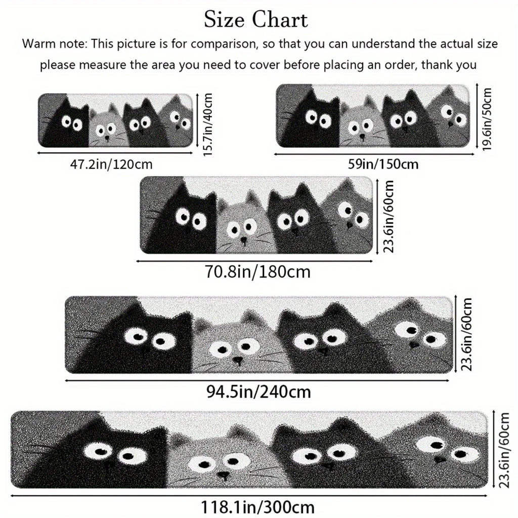 Tapis de sol de dessin animé VIKAMA 4 chatons, tapis de bain doux, paillasson, tapis de cuisine, tapis de salon doux d'hiver pour chambre à coucher, maison