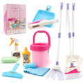 12pcs/set Kids Cleaning Set Housework Supplies Kit Play House Toys with Dustpan Broom Bucket Mop Cleaning Set for Girls & Boys