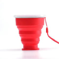 Vaso de agua plegable de silicona portátil resistente al calor para exteriores, taza plegable telescópica con tapa para viajes y camping 200ml
