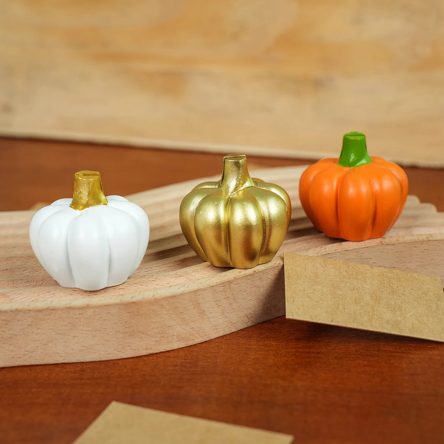 Fall Decor Gold Pumpkin Place Card Holder (Set of 6), Place Settings, Perfect for Thanksgiving Table Decor, Fall Themed Weddings