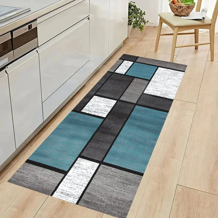 VIKAMA 1/2PCS Juego de alfombrillas de cocina modernas y sencillas, tira larga, absorbente de aceite, alfombrilla de pie, alfombrilla para puerta de baño doméstico