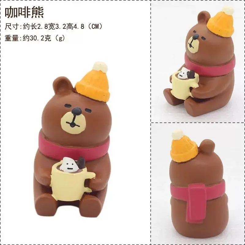 Zakka Figuras Navidad Japonés Creativo Exquisito Mate Resina Navideña Pequeña Decoración Cisne Puff Ukelele Trineo Sofá Reno