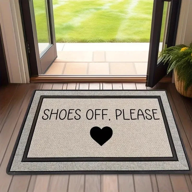 VIKAMA ENLEVEZ VOS CHAUSSURES S.V.P. Tapis Imprimé, Tapis d'Entrée Résistant à la Saleté et Facile à Nettoyer pour Couloirs et Entrées de Chambre Décoration Intérieure