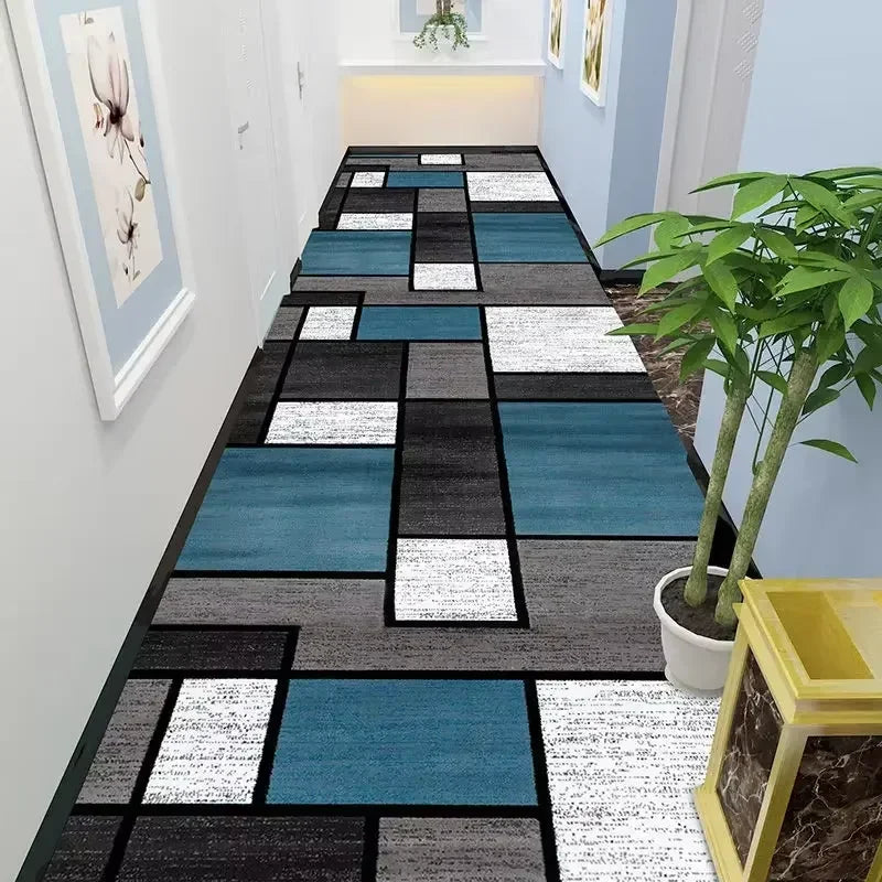 VIKAMA Alfombra de suelo con estampado de cuadros simple para cocina, pasillo, alfombrilla larga, antideslizante y fácil de limpiar para decoración del hogar