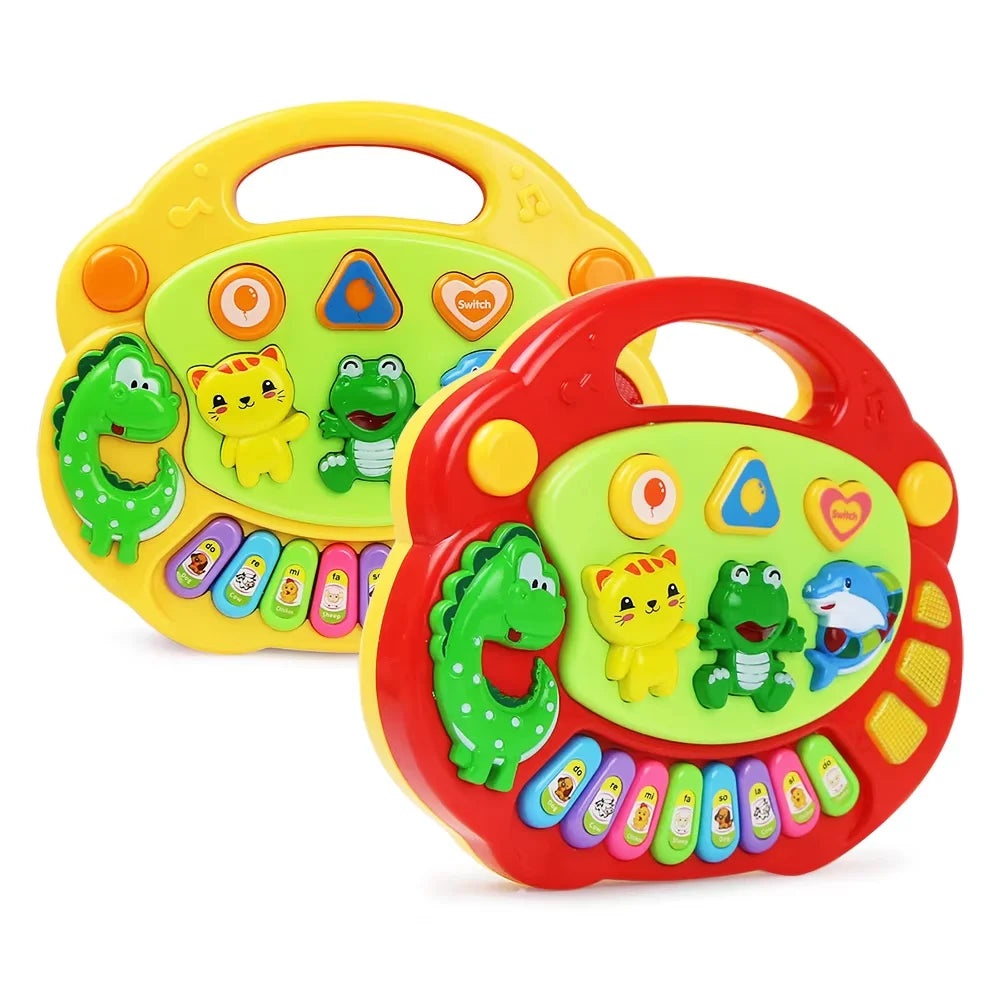 Juego de Teclado de Piano de Dibujos Animados para Niños con Luces Intermitentes, Música, Sonidos de Animales, Juguetes Musicales para Bebés, Juguetes Educativos, Regalos para Niños