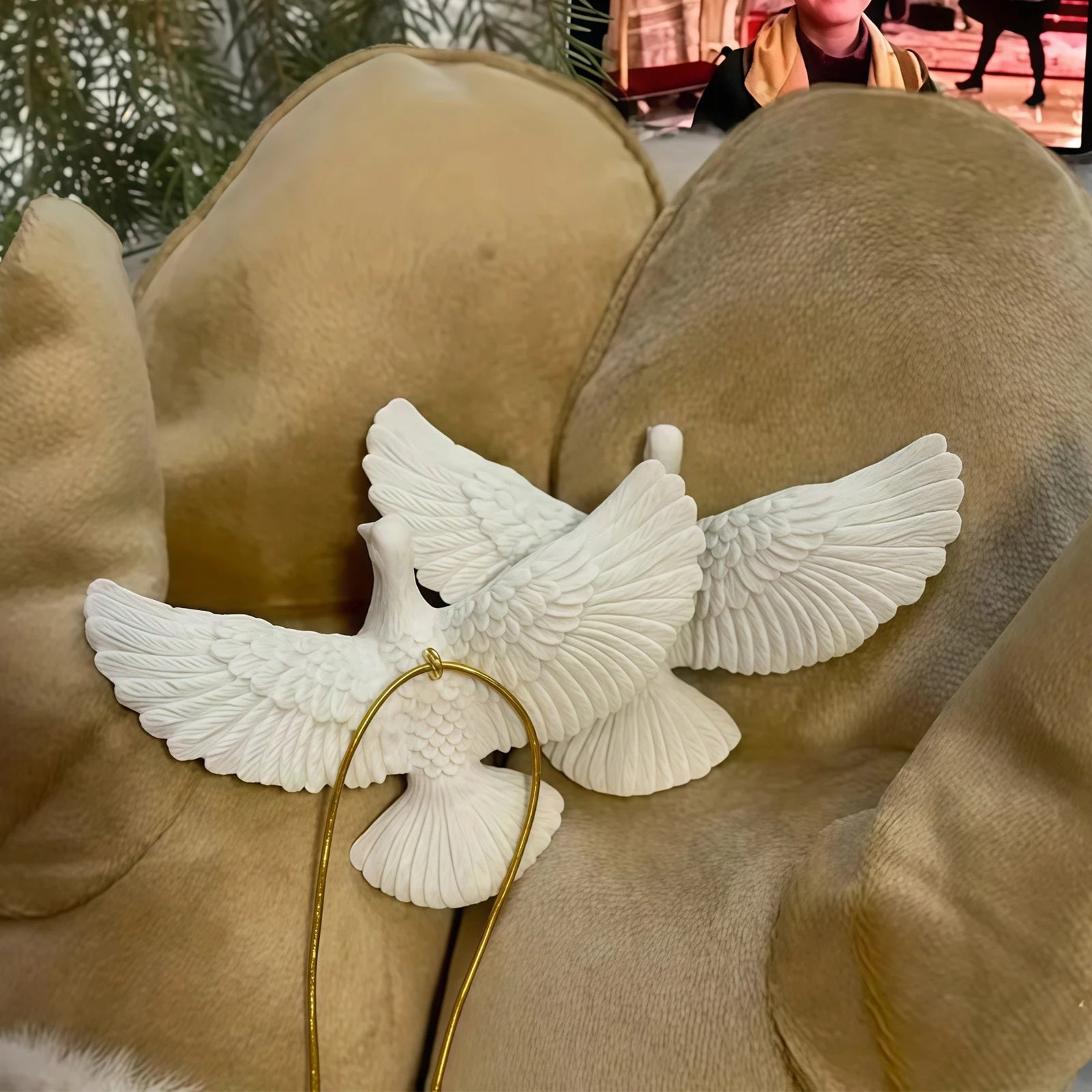 Style Colombe de l'amitié - Ornement de Noël en résine Maman, j'ai raté l'avion 2 Ornements de Noël colombes pour sapin de Noël - Meilleur cadeau pour quelqu'un de spécial