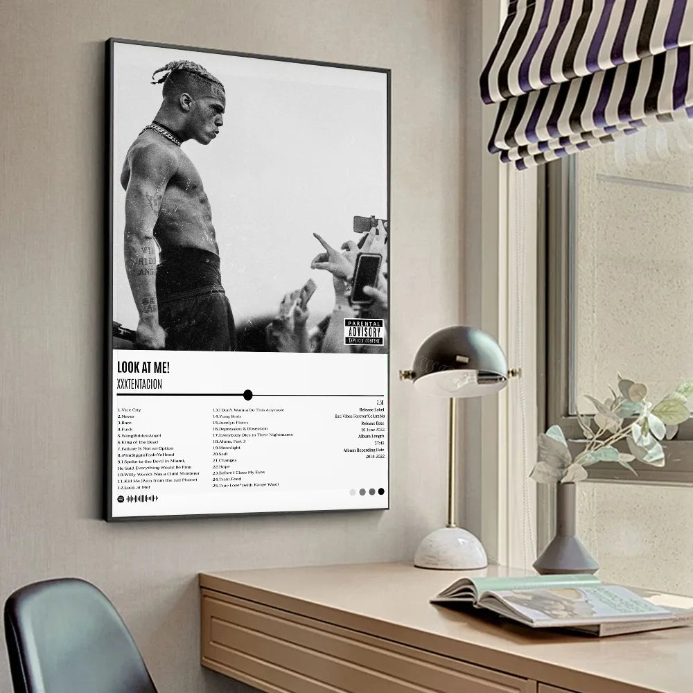 XXX-Tentacion Rock Rapper Música Álbumes Póster HD Pósters Decoración Hogar Habitación Bar Cafetería Arte Pintura Mural Cuadro