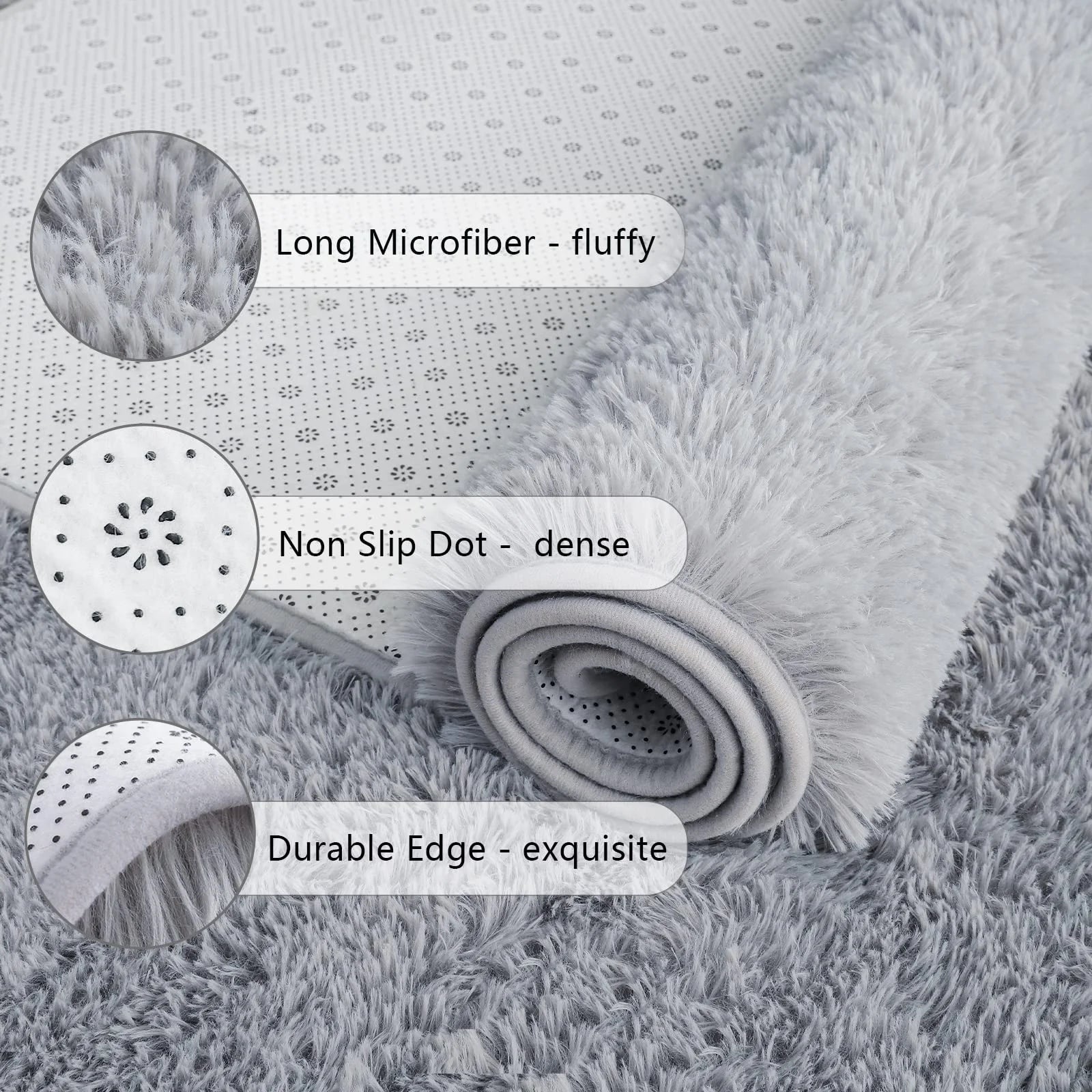Tapis de course doux VIKAMA, tapis moelleux et douillet pour chambre à coucher et salon, tapis de sol pour chambre de bébé et d'enfant pour la décoration intérieure