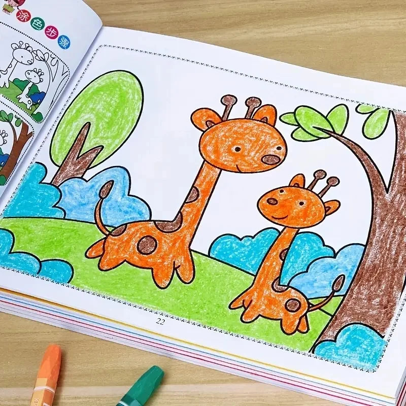 Livre de coloriage de peinture étape par étape Niveaux progressifs Facile à difficile Activité d'apprentissage artistique créative Livre de papier de qualité Cadeau