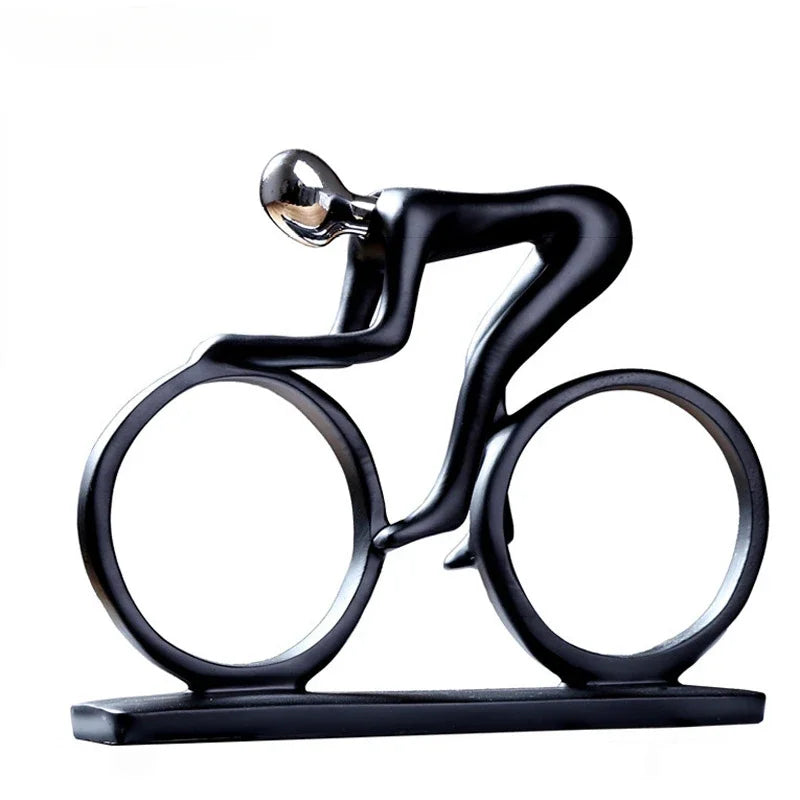 Décoration d'intérieur moderne abstraite en résine, statue de cycliste, figurine de coureur de vélo, décoration de bureau et de salon