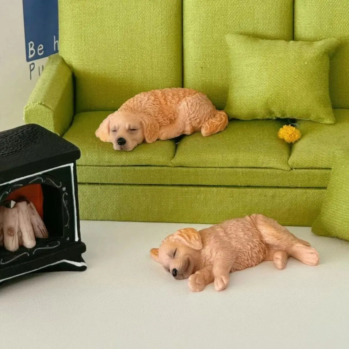 Adornos de resina para coche de perro Golden Retriever, figura de juguete de perro cachorro lindo para la decoración del salpicadero del coche o de la mesa