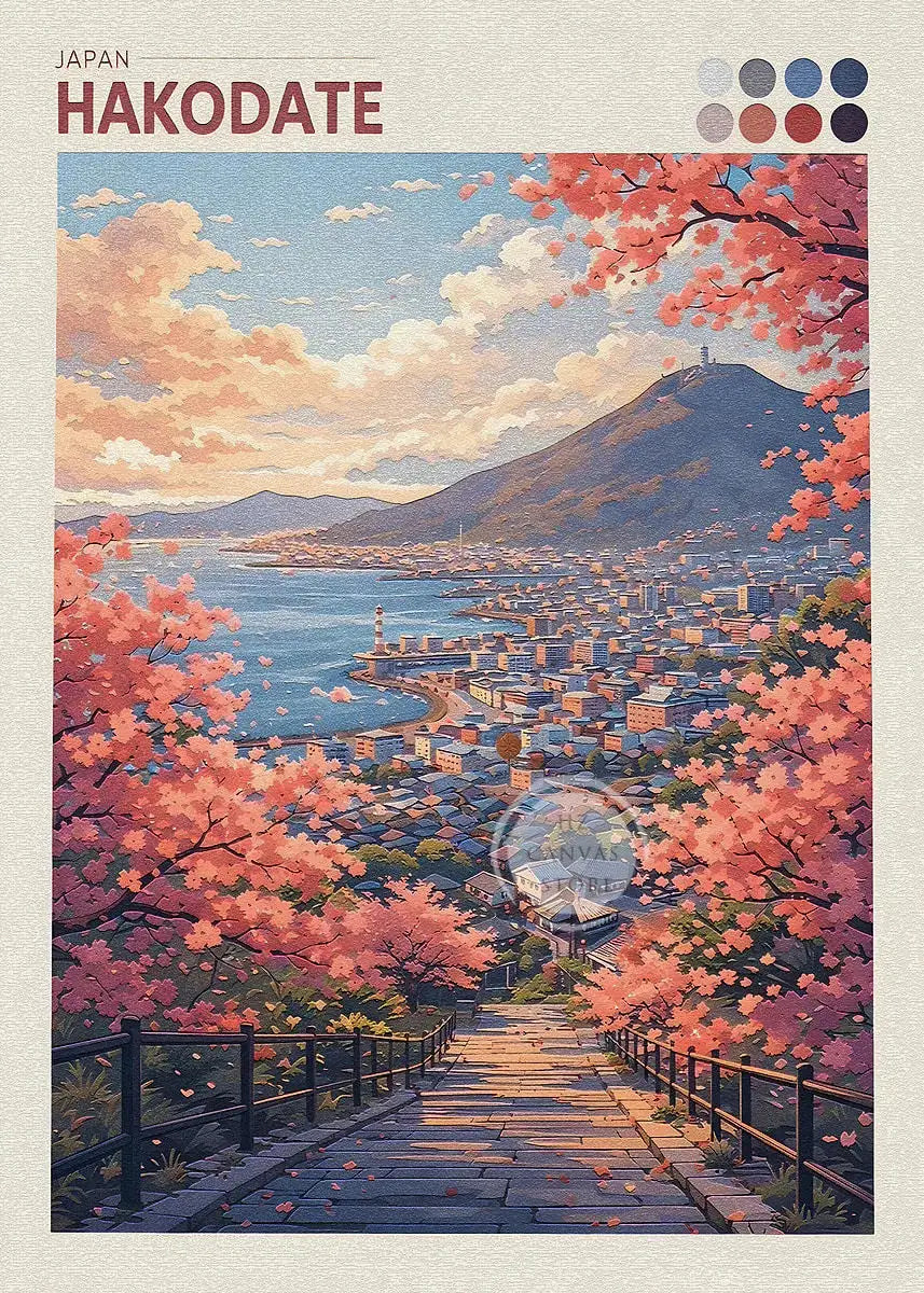 Japan Cityscape Poster Tokyo Shizuoka Cherry Blossoms Mt.Fuji Autumn Torii Gate Okayama Castle Canvas Print Living Room Decor
