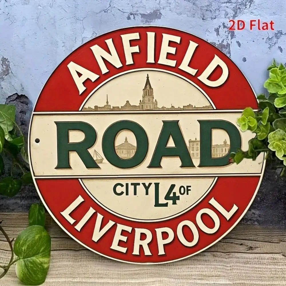 Liverpool FC Vintage Metal Sign 8x8 Inch Retro Tin Wall Art for Home Bar Decor