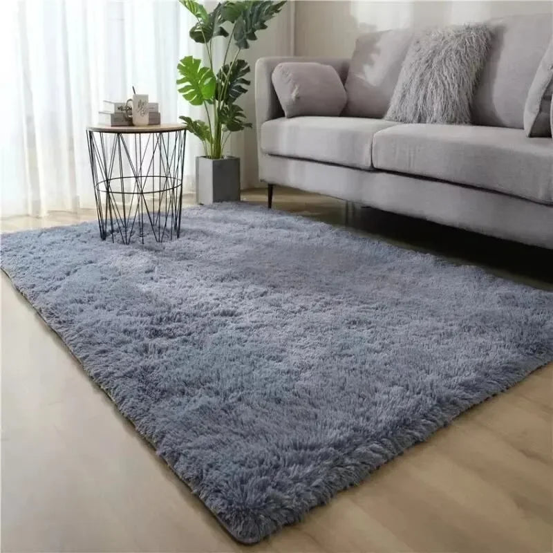 Alfombra de Lana y Seda Degradada para Mesita de Noche, Sala de Estar, Dormitorio, Antideslizante, Lavable a Máquina, No Suelta Pelo Fácilmente