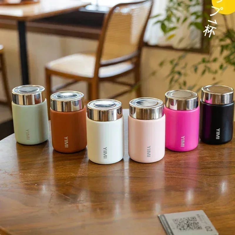 Vaso termo de 230ml mini de acero inoxidable 316, de moda, portátil, de bolsillo, para café, té y agua térmica.