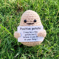 Figurines de crochet fantaisistes : Peluches Amigurumi uniques faites à la main avec Pomme de terre positive et Cornichon de soutien émotionnel, Cadeaux de décoration intérieure