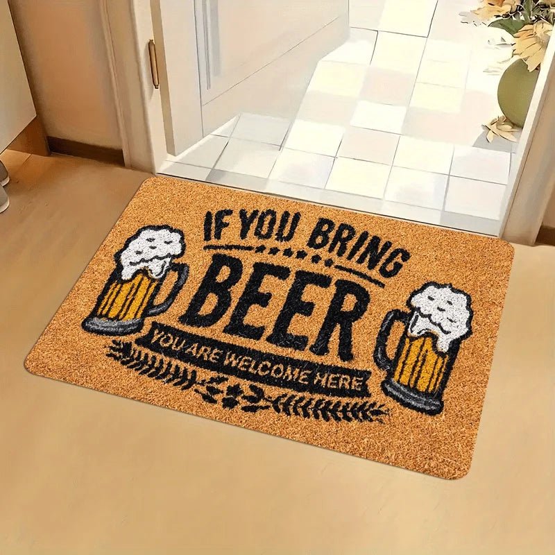 VIKAMA Alfombra de bienvenida para amantes de la cerveza para sala de estar, dormitorio, felpudo de entrada, suave, cómodo, alfombra agradable para la piel, decoración del hogar